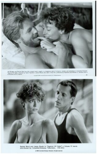 Top image: shirtless man and woman lie close in bed, smiling and touching noses, a intimate moment in black-and-white photo.