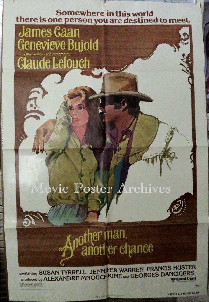 ANOTHER MAN ANOTHER CHANCE, 1977, movie poster, James Caan, Genevieve Bujold