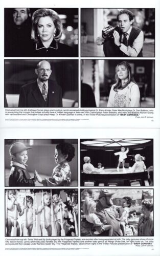 Collage of black-and-white film stills from a movie, showing a poised woman, a man filming with a camera, a stern doctor, and a smiling woman in separate panels.
