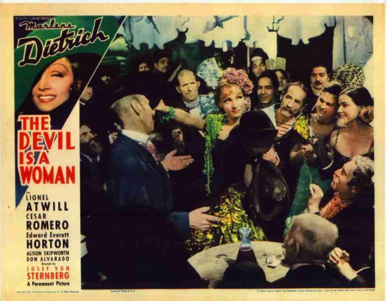 DEVIL IS A WOMAN, 1935 REPRO lobby card, Marlene Dietrich, Cesar Romero