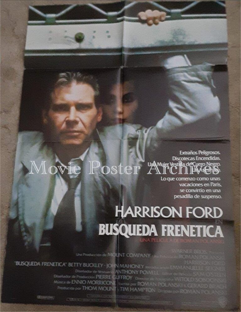 FRANTIC, 1988, movie poster, Harrison Ford, Betty Buckley