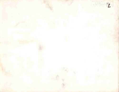 Mostly blank off-white page with light stains and a small stamp in the top-right corner.
