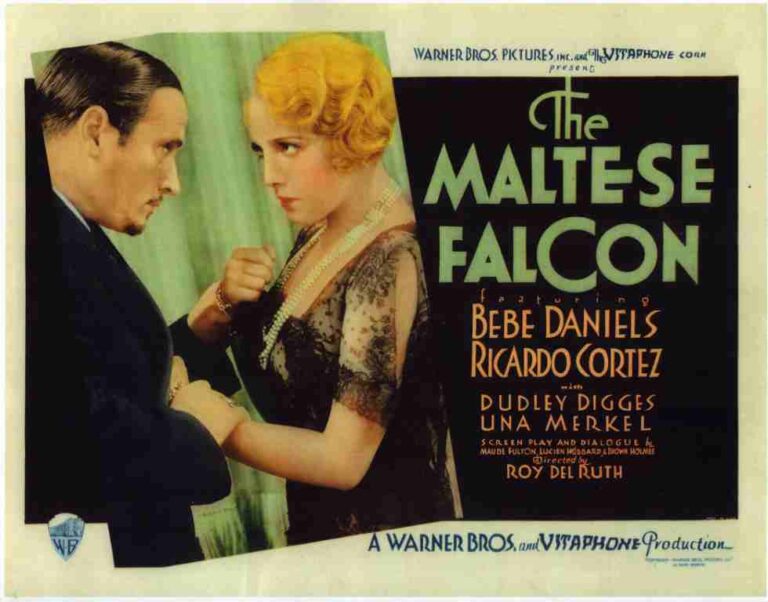 MALTESE FALCON, 1931, REPRO lobby card, Bebe Daniels, Ricardo Cortez