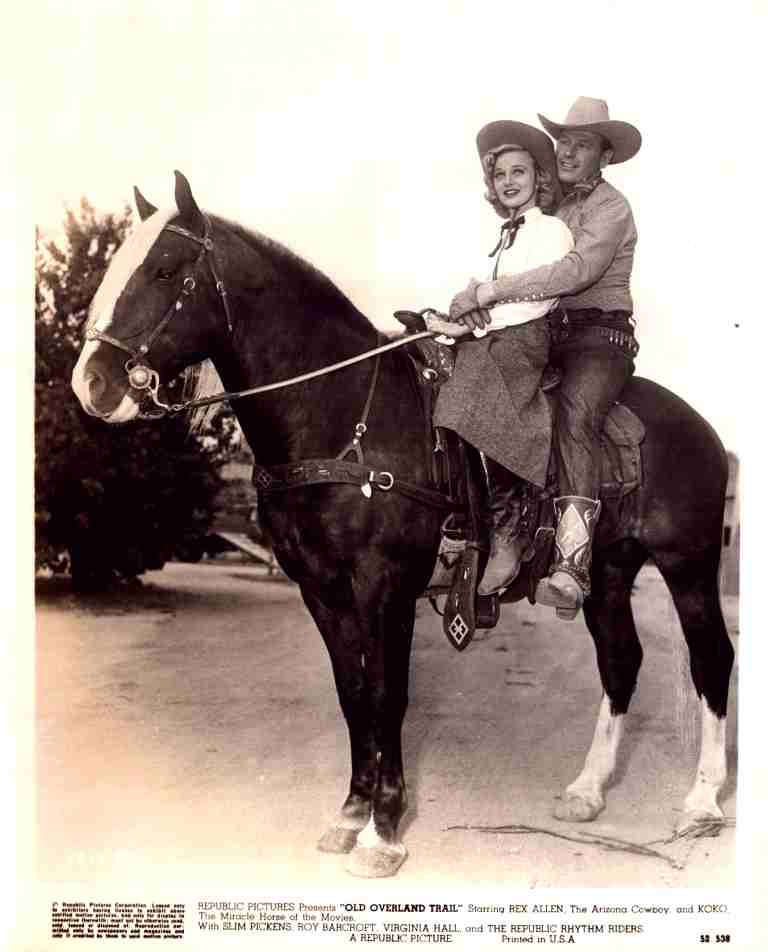 OLD OVERLAND TRAIL, 1952, movie stills, Rex Allen, Slim Pickens