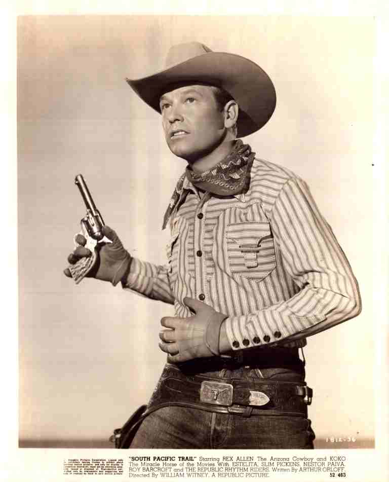 SOUTH PACIFIC TRAIL, 1952, movie stills, Rex Allen, Slim Pickens