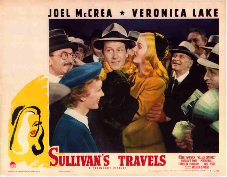SULLIVANS TRAVELS, 1941 REPRO lobby card, Joel McCrea, Veronica Lake