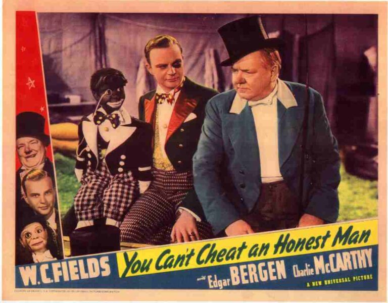 YOU CANT CHEAT AN HONEST MAN, 1939 REPRO title card, W. C. Fields, Edgar Bergen
