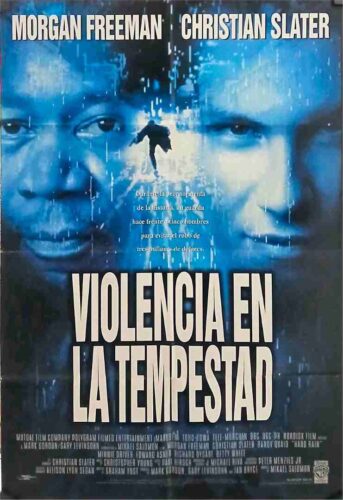 HARD RAIN, 1998, movie poster, Morgan Freeman, Christian Slater