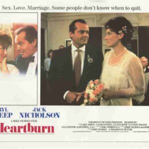 HEARTBURN, 1986, lobby card set, Jack Nicholson, Meryl Streep, Maureen Stapleton