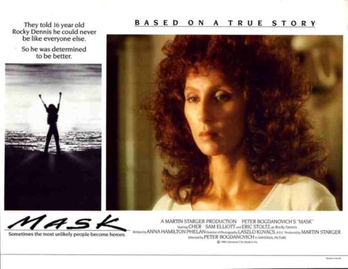 MASK, 1985, lobby card set, Sam Elliott, Cher, Eric Stoltz