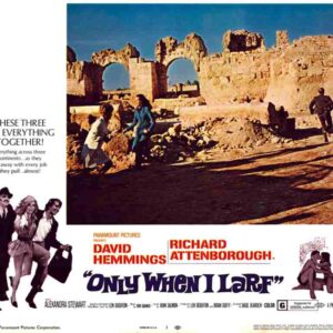 ONLY WHEN I LARF, 1969, lobby card set, Richard Attenborough, David Hemmings.