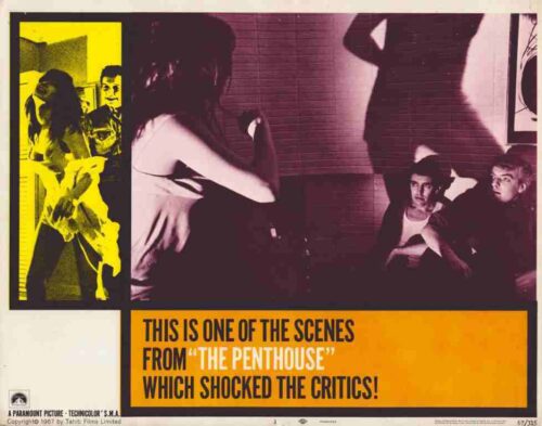 PENTHOUSE, 1967, lobby card set, Suzy Kendall, Terence Morgan