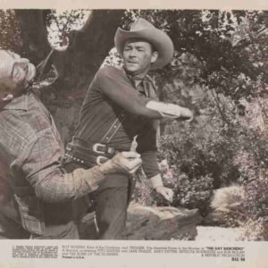 GAY RANCHERO, 1948, movie still set, DEALERS LOT, Roy Rogers, Andy Devine