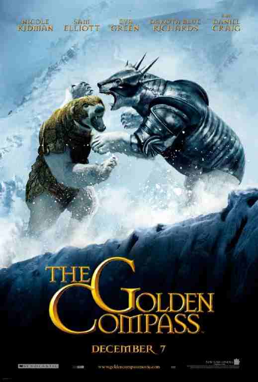 GOLDEN COMPASS, 2007, movie poster, DEALERS LOT, 2 bears, Daniel Craig