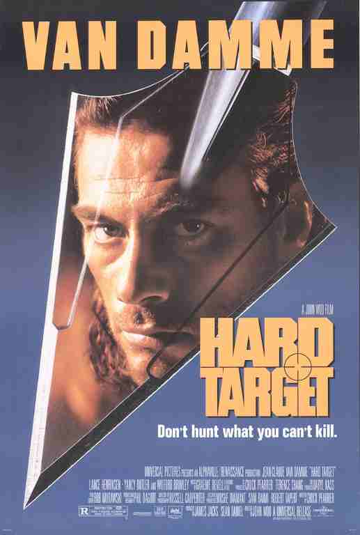 HARD TARGET, 1993, movie poster, DEALERS LOT, Jean-Claude Van Damme