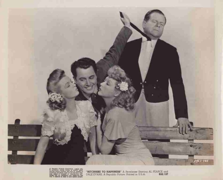 HITCHHIKE TO HAPPINESS, 1945, movie stills, DEALERS LOT, William Frawley, Dale Evans