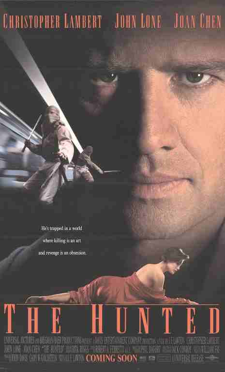 HUNTED, 1995, movie poster, DEALERS LOT, Christopher Lambert, Joan Chen