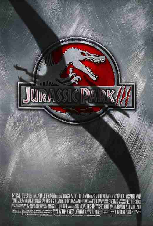 JURASSIC PARK 3, 2001, movie poster, DEALERS LOT, Sam Neill, Laura Dern