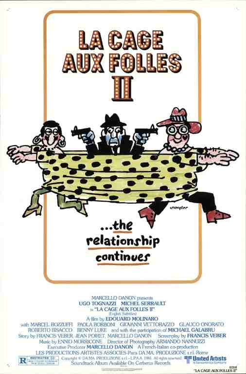 LA CAGE AUX FOLLES II, 1981, movie poster, DEALERS LOT, Ugo Tognazzi
