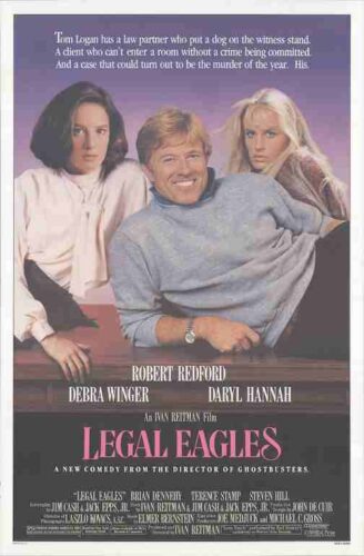 LEGAL EAGLES, 1986, movie posters, DEALERS LOT, Robert Redford, Daryl Hannah