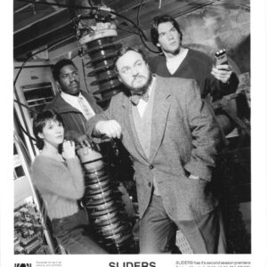 SLIDERS, tv still, Jerry OConnell, John Rhys-Davies