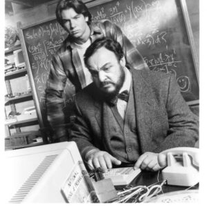 SLIDERS, tv still, Jerry OConnell, John Rhys-Davies