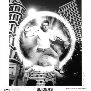 SLIDERS, tv still, Jerry OConnell, John Rhys-Davies