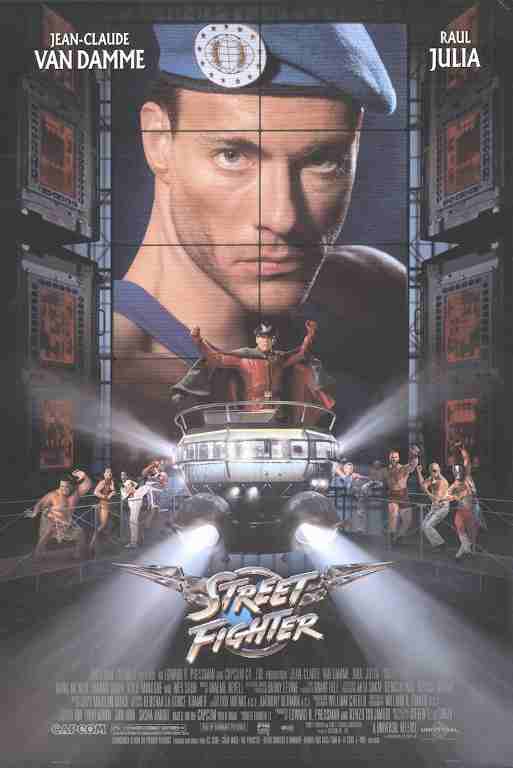 STREET FIGHTER, 1994, movie poster, DEALERS LOT, Jean-Claude Van Damme, Raul Julia