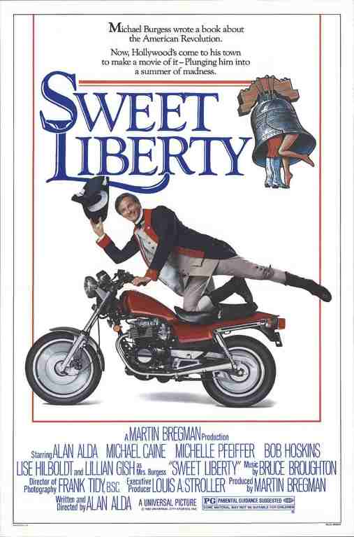 SWEET LIBERTY, 1986, DEALERS LOT, Alan Alda, Michael Caine, Michelle Pfeiffer