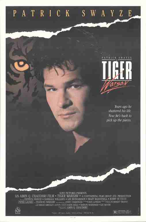 TIGER WARSAW, 1988, movie poster, DEALERS LOT, Patrick Swayze, Mary McDonnell