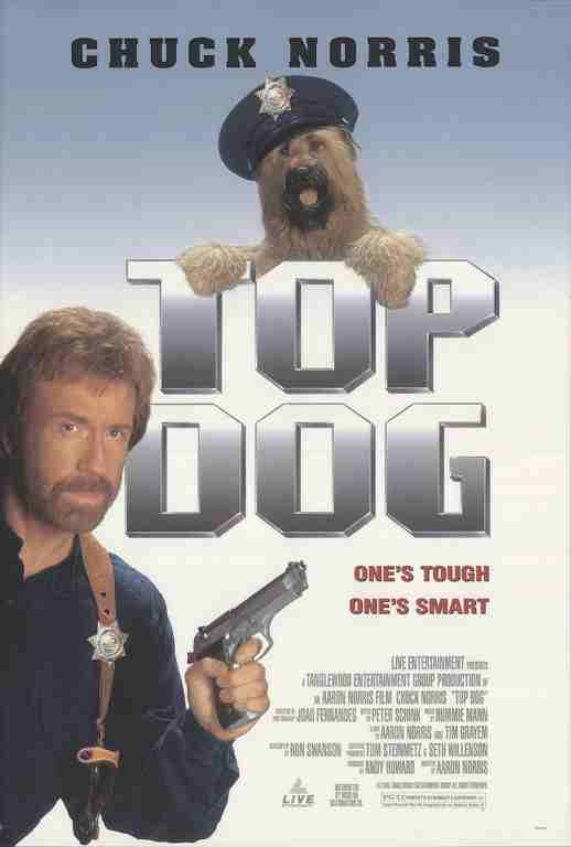 TOP DOG, 1995, movie poster, DEALERS LOT, Chuck Norris