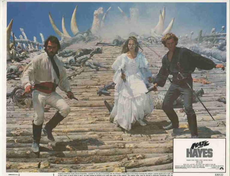 NATE AND HAYES, 1983, lobby card set, DEALERS LOT, Tommy Lee Jones