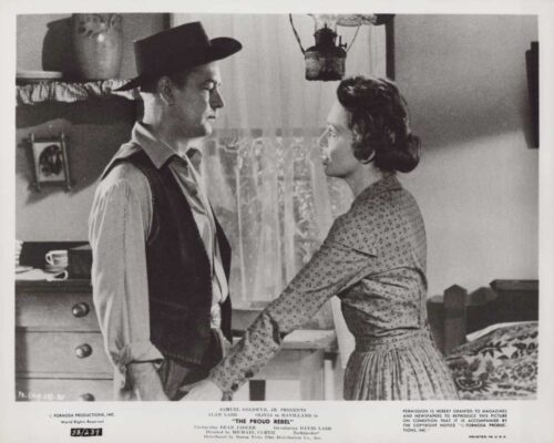 PROUD REBEL, 1958, movie stills, DEALERS LOT, Alan Ladd, Olivia de Havilland