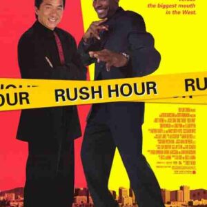 RUSH HOUR, 1998, mini sheet, DEALERS LOT, Jackie Chan, Chris Rock