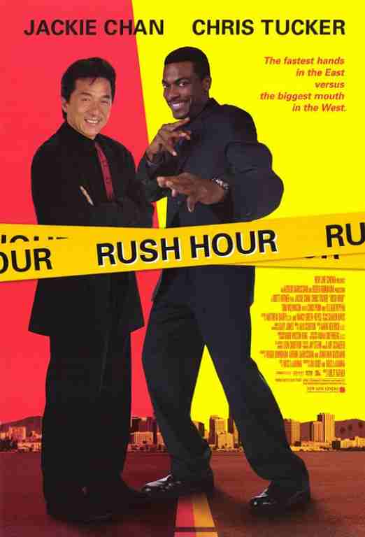 RUSH HOUR, 1998, mini sheet, DEALERS LOT, Jackie Chan, Chris Rock