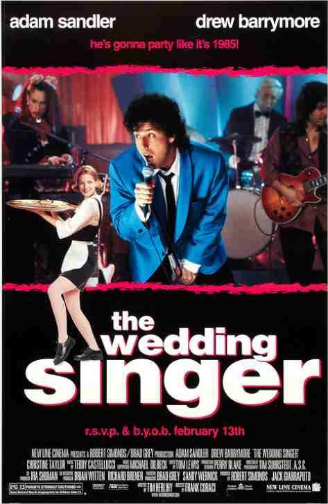 WEDDING SINGER, 1998, mini sheet, DEALERS LOT, Adam Sandler