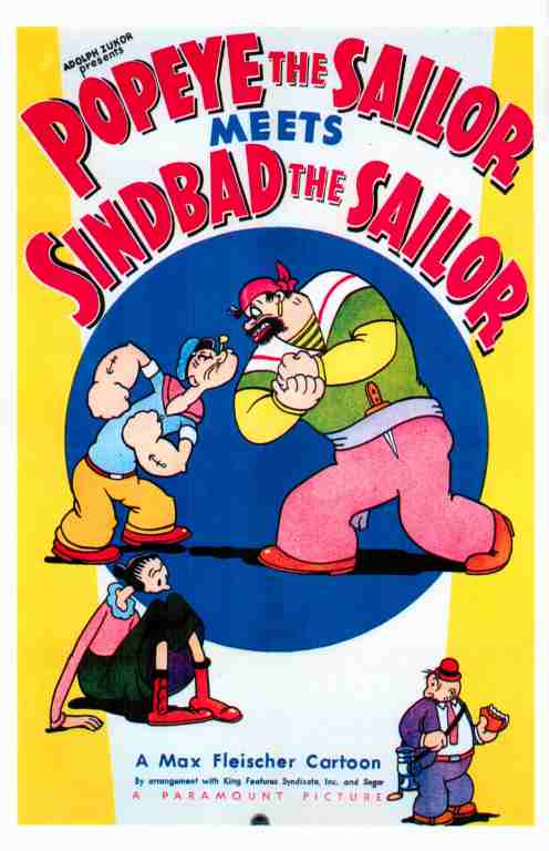 POPEYE THE SAILOR MEETS SINDBAD THE SAILOR, 1936, REPRINT, Fleischer animation