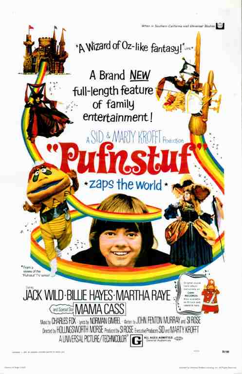 PUFNSTUF, 1970, REPRINT, Jack Wild, Martha Raye
