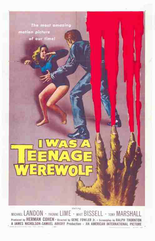 I WAS A TEENAGE WEREWOLF, 1957, REPRINT, Michael Landon