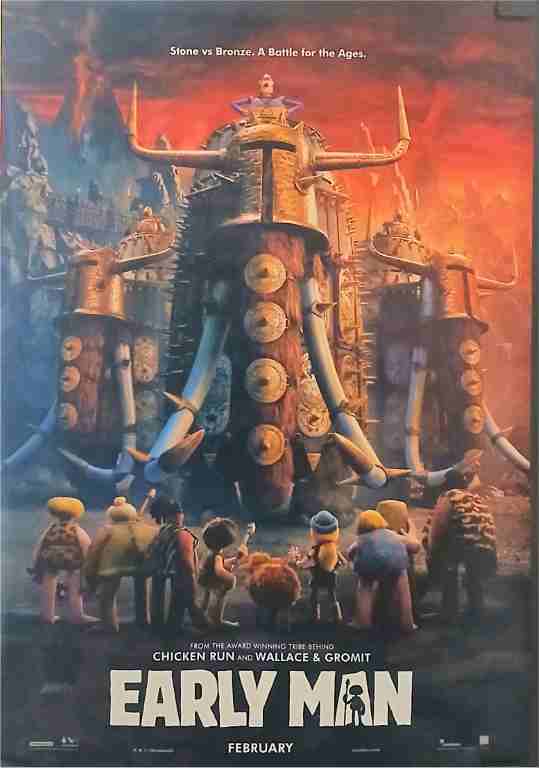 EARLY MAN, 2018, one sheet, Wallace and Gromit animated