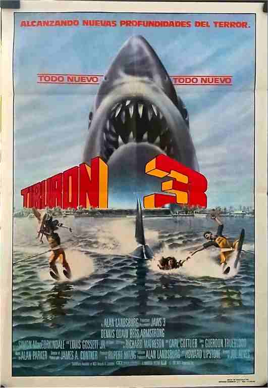 JAWS 3, 1982, Venezuelan one sheet, Dennis Quaid, Lea Thompson