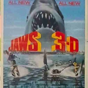 JAWS 3-D, 1983, mini sheet, Dennis Quaid, Louis Gossett Jr.