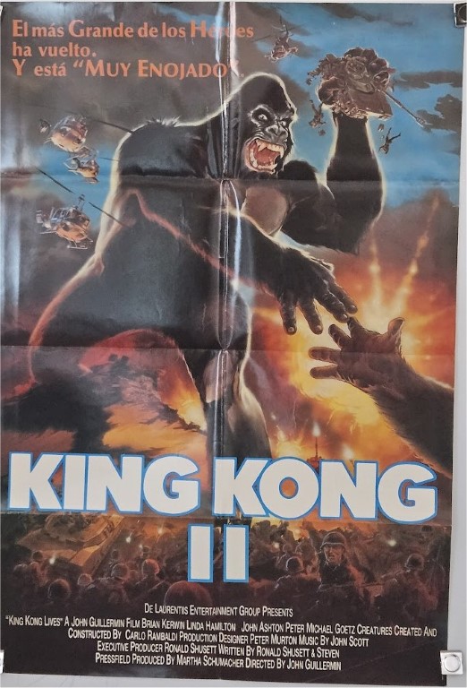 KING KONG LIVES, 1986, Columbian one sheet, Linda Hamilton, Brian Kerwin