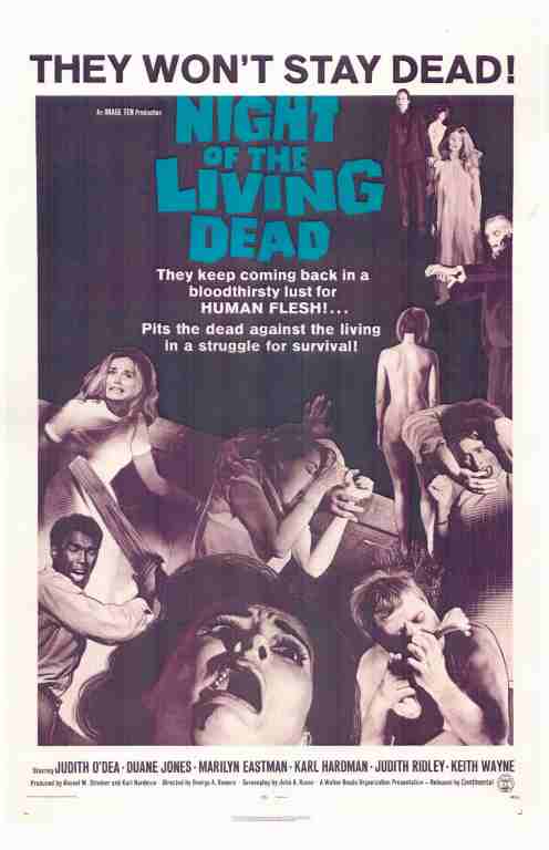 NIGHT OF THE LIVING DEAD, 1968, REPRINT, zombies