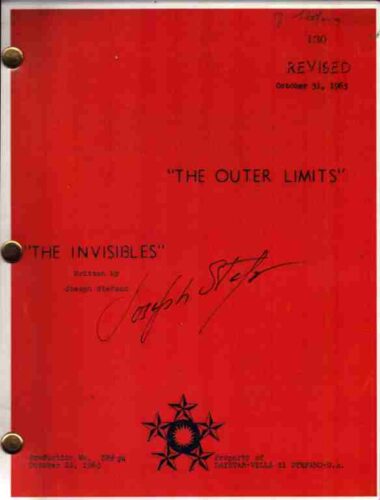 OUTER LIMITS, 1964, tv episode script – HAND SIGNED BY Joseph Stefano (writer)