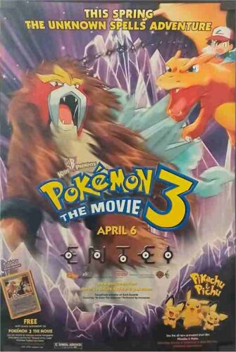 POKEMON 3, 2001, one sheet adv., Warner Bros. animation