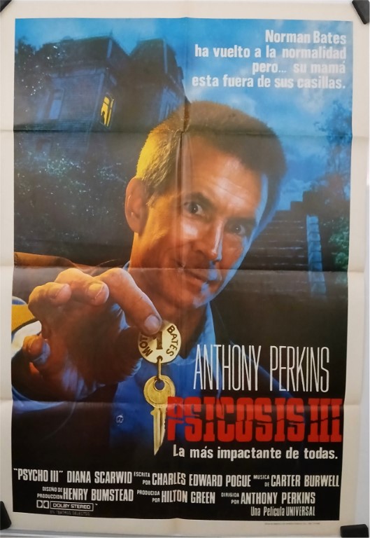PSYCHO III, 1986, Venezuelan one sheet, Anthony Perkins, Jeff Fahey