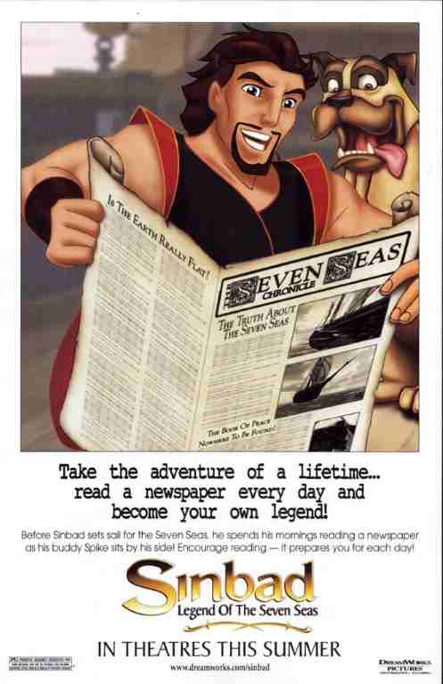 SINBAD LEGEND OF THE SEVEN SEAS, 2003, mini sheet, Brad Pitt, animated pirates