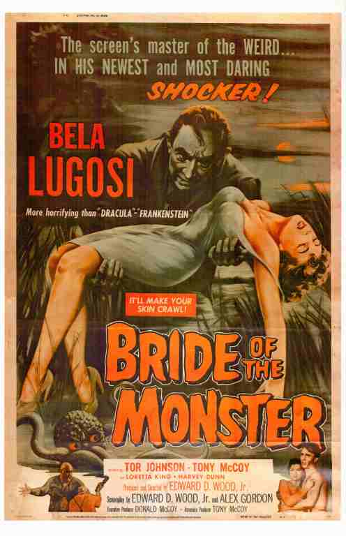 BRIDE OF THE MONSTER, 1956, REPRINT, Bela Lugosi